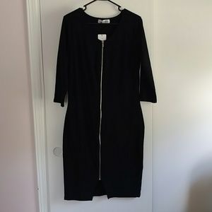 Black bodycon zipper dress